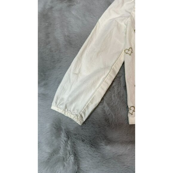 Janie and Jack Baby Girls 18-24 Months White High Neck Heart Embroidered LS Cott - Picture 6 of 11